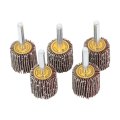 Shank Mounted Flap Wheels 60 Grit Aluminum Oxide 1 In X 4 5 Pcs For Metal And Wood Grinding Polishing