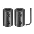 2 Pcs Shaft Coupling 5 16 Bore 8 Od 1 Length Black Oxide Plated Steel Rigid With Hex Wrench For 3d Printers Motor Wheel Screws 