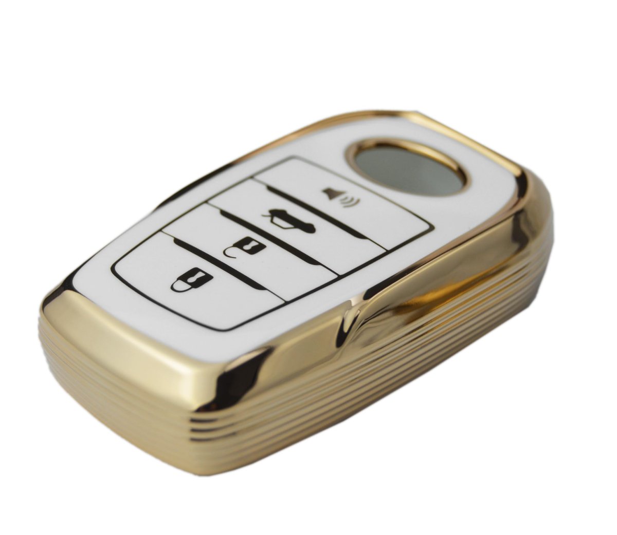 Glossy Smart Key Fob Cover For Toyota Rav4 Camry Corolla Highlander Tacoma 2021 2026 White Tpu Full Protection Shell 4 Button