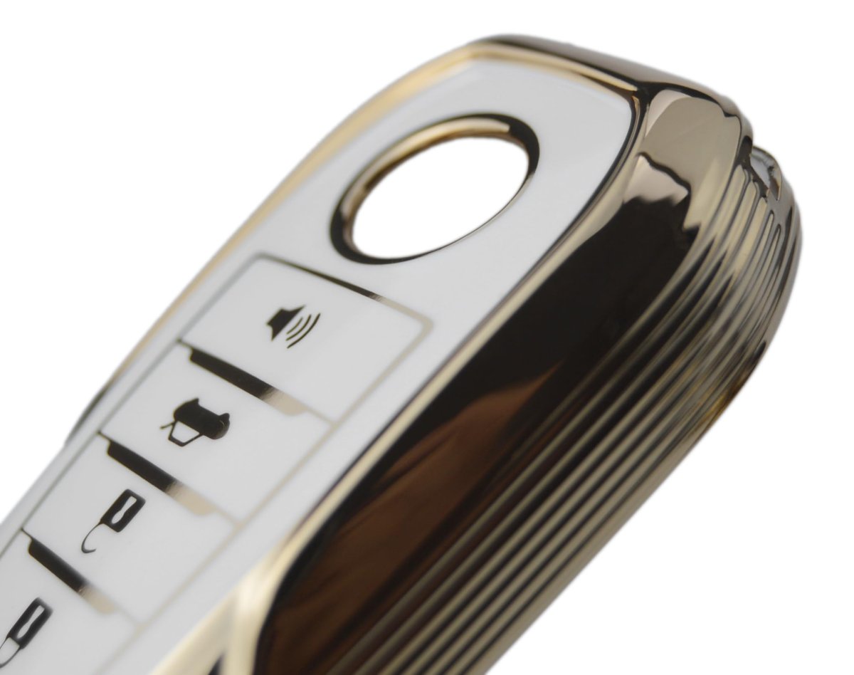 Glossy Smart Key Fob Cover For Toyota Rav4 Camry Corolla Highlander Tacoma 2021 2026 White Tpu Full Protection Shell 4 Button