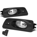 Auto Dynasty Compatible With Honda Accord 4 Door Chrome Lens Headlight Crystal Fog Light