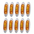 Led Village Pack Of 10 2 5 Inch Mini Amber 3 Side Marker Lights Sealed Turn Signal Bulbs Chrome Trailer Lorry Bus Truck 