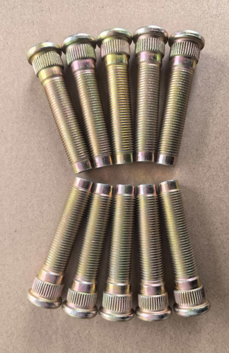 10 Piece Extended Wheel Studs 1 2-20 0 625 In Knurl 2 5 Length For 1949 To 1983 Ford And 1964 1999 Jeep Cherokee Grade 12 9