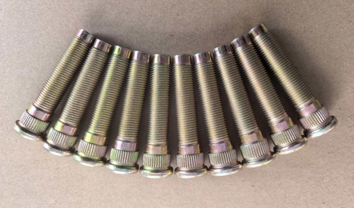 10 Piece Extended Wheel Studs 1 2-20 0 625 In Knurl 2 5 Length For 1949 To 1983 Ford And 1964 1999 Jeep Cherokee Grade 12 9