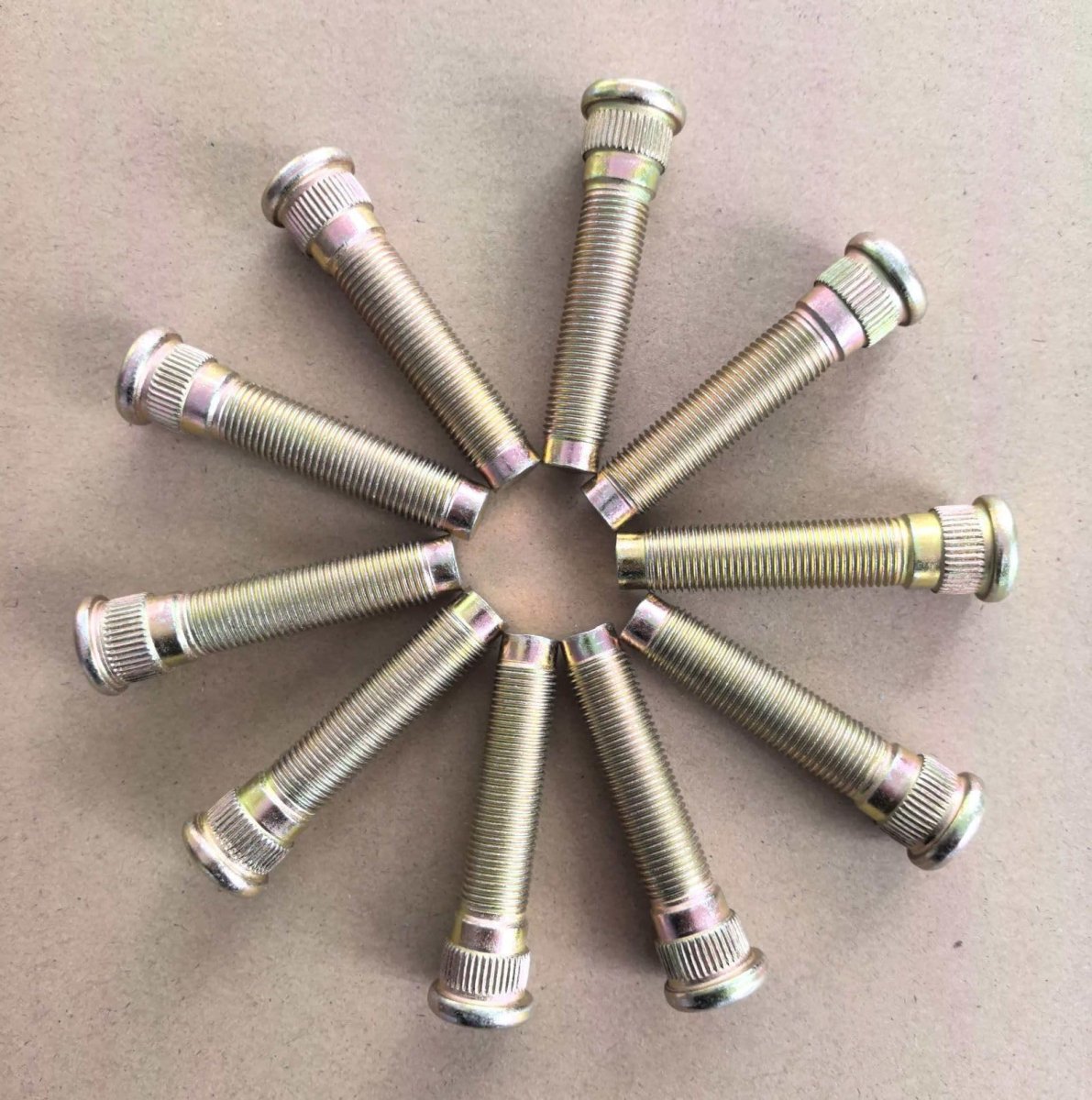 10 Piece Extended Wheel Studs 1 2-20 0 625 In Knurl 2 5 Length For 1949 To 1983 Ford And 1964 1999 Jeep Cherokee Grade 12 9