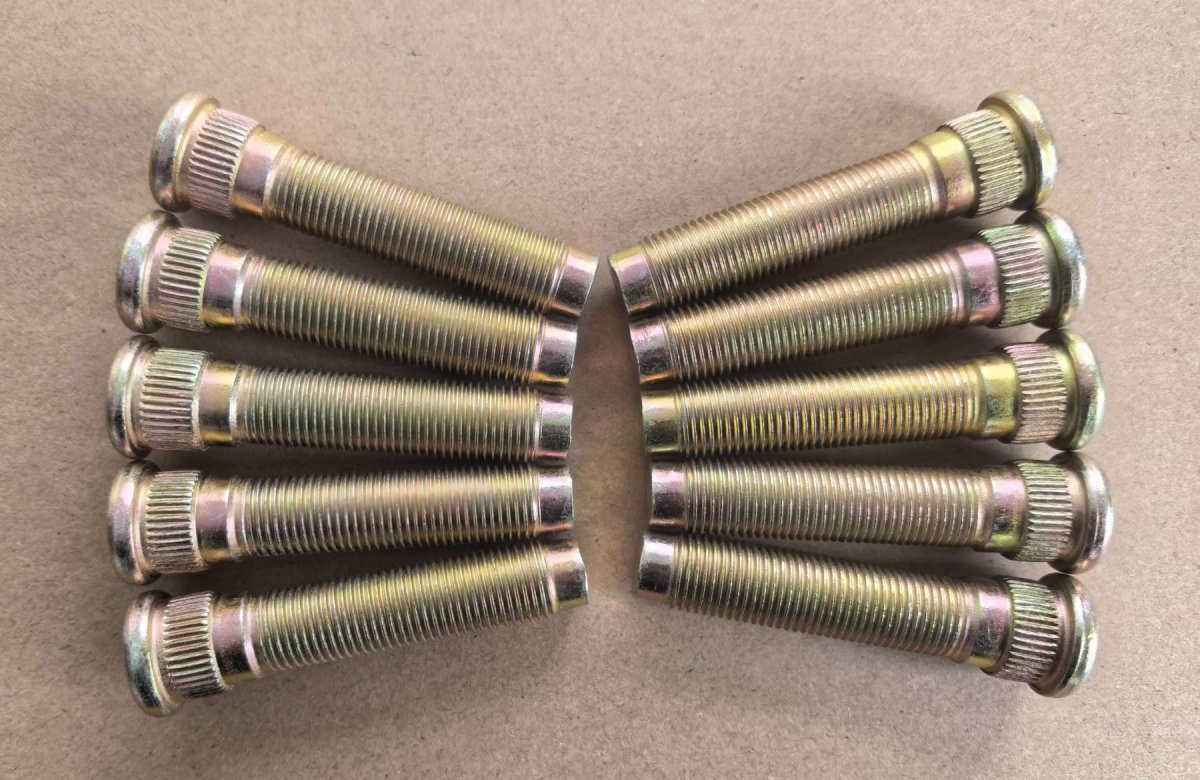 10 Piece Extended Wheel Studs 1 2-20 0 625 In Knurl 2 5 Length For 1949 To 1983 Ford And 1964 1999 Jeep Cherokee Grade 12 9