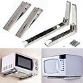 2pcs Kitchen Microwave Oven Bracket Sturdy Foldable Stretch Wall Mounted Rack Shelf