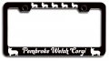 Pembroke Welsh Corgi Dogs Pets Black Metal License Plate Frame Tag Holder R27 