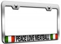 Peace Love Meatball Italian Italy Chrome Metal License Plate Frame Tag Holder P36 