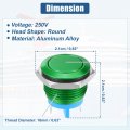 Uxcell 16 Mm Car Momentary Push Button Switch Metal Round Start Spst 1no Ac 250v Green