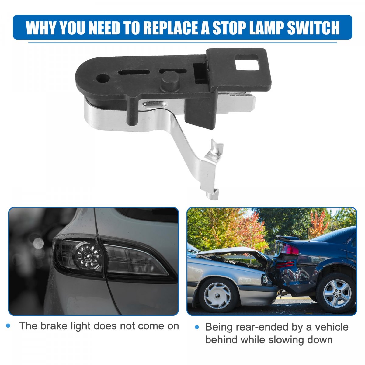 Stop Lamp Switch Stoplight Assembly For Chevrolet P20 1987-1989 Plastic Metal Black