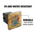 Rustic Distressed New Jersey State Flag Tow Trailer Hitch Cover Plug Insert