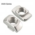 Uxcell Sliding T Slot Nuts M8 Half Round Roll In T-nut For 4545 Series Aluminum Extrusion Profile Carbon Steel Nickel-plated