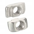 Uxcell Sliding T Slot Nuts M8 Half Round Roll In T-nut For 4545 Series Aluminum Extrusion Profile Carbon Steel Nickel-plated