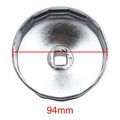 Uxcell 94mm 15 Flutes Silver Tone Metal Car Oil Filter Cap Wrench Socket Remover Tool