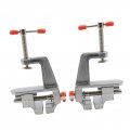 Osaladi 2pcs Carving Vise Bench Clamp Clamp-on Flat Table Household Aluminum Alloy Fixture 