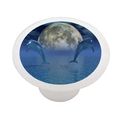 Celestial Dolphins Decorative High Gloss Ceramic Drawer Knob 
