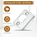 Door Strike Plate 57mm X 45mm Stainless Steel Latch Deadbolt Replacement Lock For Frame Jamb Reinforcement Silver