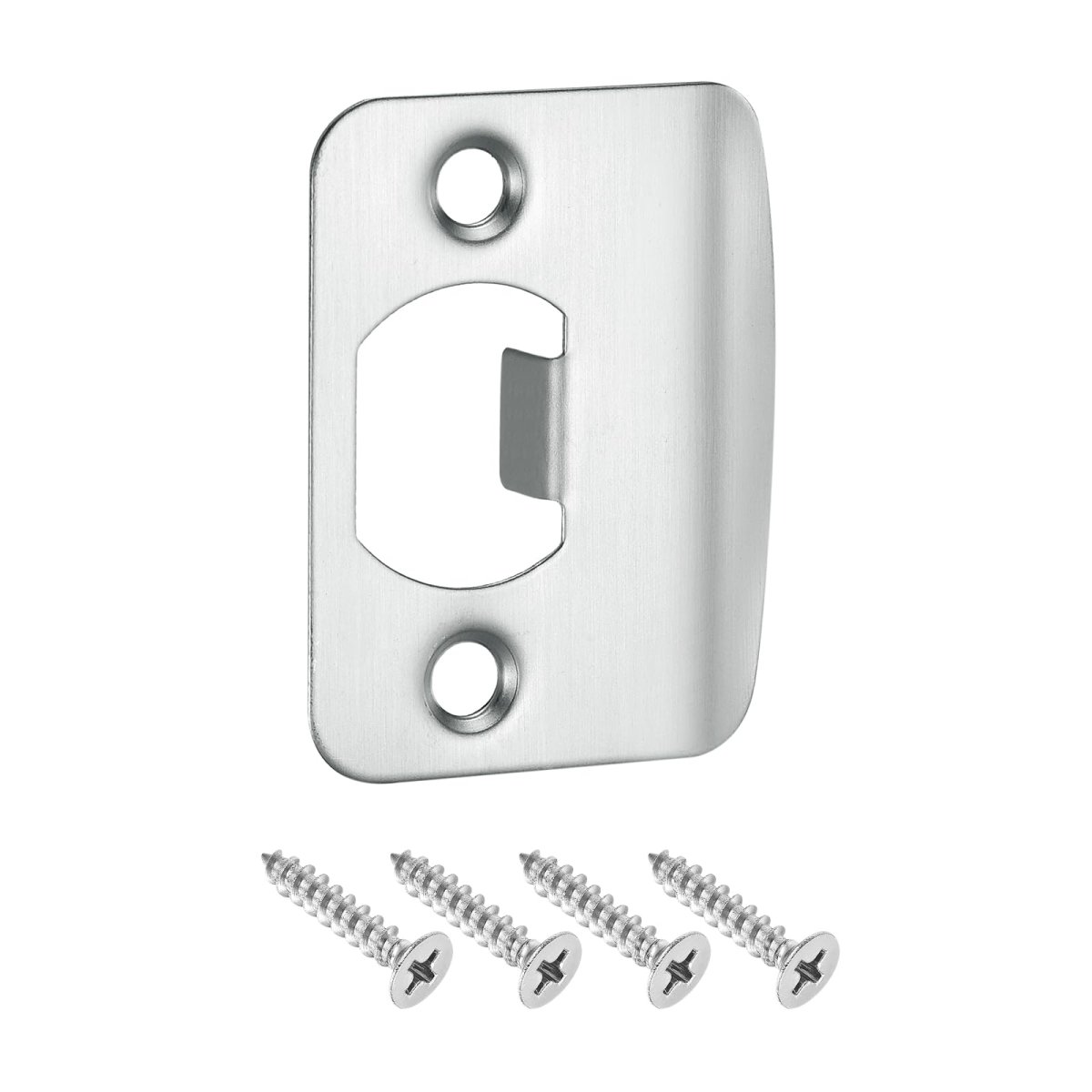 Door Strike Plate 57mm X 45mm Stainless Steel Latch Deadbolt Replacement Lock For Frame Jamb Reinforcement Silver