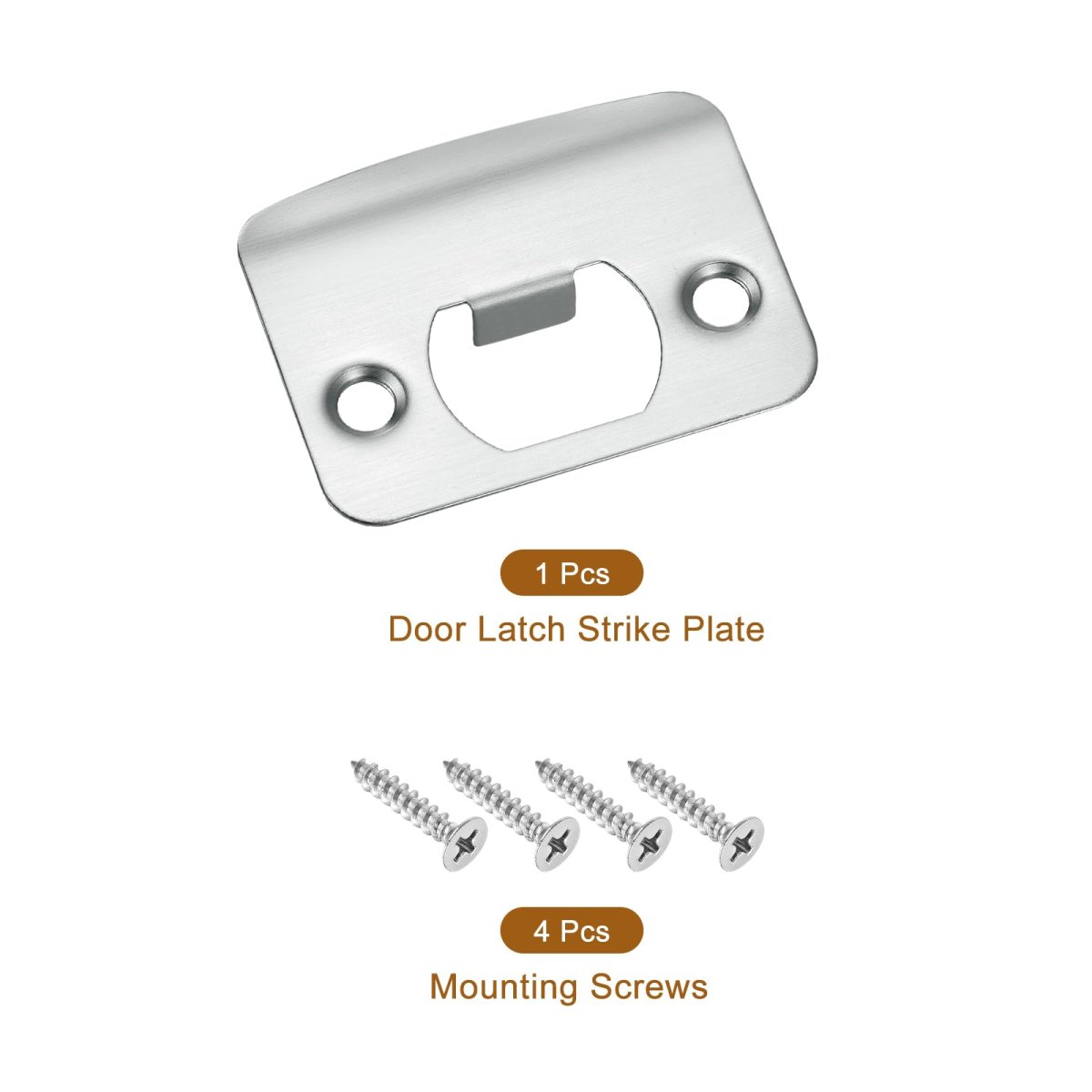 Door Strike Plate 57mm X 45mm Stainless Steel Latch Deadbolt Replacement Lock For Frame Jamb Reinforcement Silver