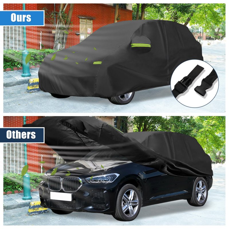 Bmw X1 2009-2023 Cover Waterproof Car Outdoor Full All Weather Protection Rain Sun With Zipper Black