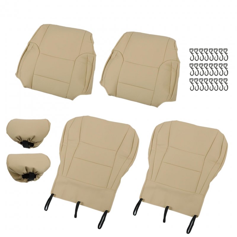 6pcs Beige Bottom And Lean Back Seat Cover With Headrest Front Driver Passenge Replacement For 1996-2002 4runner Sport Utility