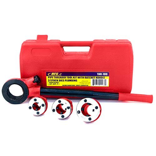 Hfs R Ratchet Pipe Threader Kit Ratcheting Threading Tool Set 3 Dies