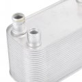 X Autohaux Ubc000070 Automatic Engine Oil Cooler Metal 21 Rows Silver Tone For Land Rover Freelander 2002-2005