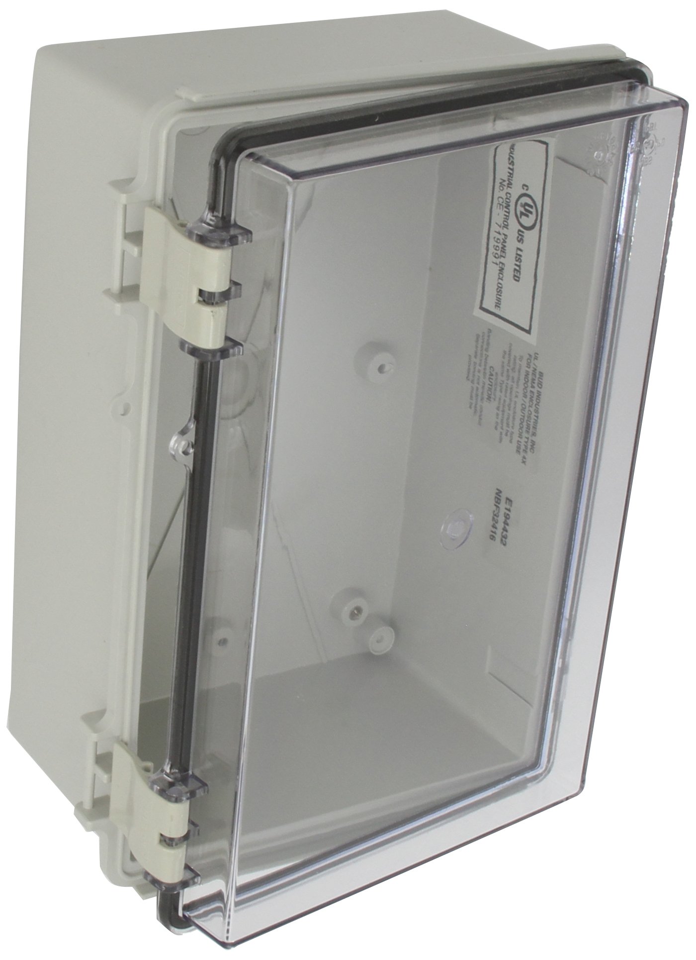 Bud Industries Nbf-32416 Plastic Outdoor Nema Economy Box With Clear Door 11-51 64 Length X 7-55 Width 5-7 Height Light Gray