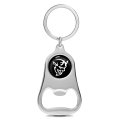 Dodge Demon Black Logo Chrome Finish Flat Bottle Opener Metal Key Chain 