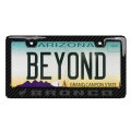 Ford Bronco License Plate Frame 3d Gray Letters On Real Carbon Fiber Finish Abs Plastic 12 In X 6 Glossy With Screw Covers