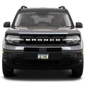 Ford Bronco License Plate Frame 3d Gray Letters On Real Carbon Fiber Finish Abs Plastic 12 In X 6 Glossy With Screw Covers