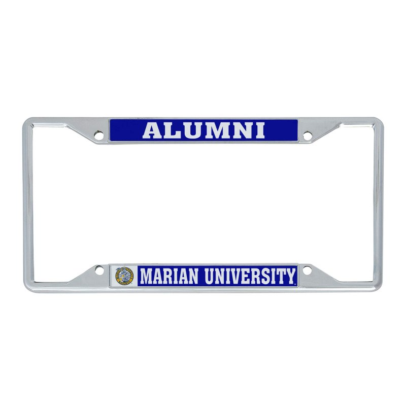 Marian University Knights License Plate Frame Officially Licensed Metal Car Tag Holder For Us And Canadian Plates 6 25 X 12 In