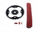 Fits Honda Trx250r 250r 520-96 Red Non O Ring Chain Sprocket Black 14 36