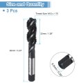 3pcs Spiral Flute Thread Taps M12 X 1 75 H2 Metric Machine Threading Tap Bit Nitrided Coated Screw Tapping Repair Tool M2