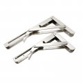 2 Pack Folding Shelf Bracket 10in Metal Triangle Table Bench Hinge Wall Mounted Collapsible For Bookshelf Kitchen Exhibition 