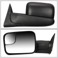 Left Driver Side Black Manual Folding Flip Up Rear View Towing Mirror Compatible With Dodge Ram Br Be 94-02