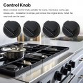 4x Universal Control Knobs Replacement With 12x Adapters Fit For Stove Range And Oven Black