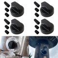 4x Universal Control Knobs Replacement With 12x Adapters Fit For Stove Range And Oven Black