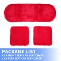Universal Car Seat Cover Set Cushion For Front Rear Shearling Wool Mat Red 1