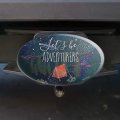 Leta S Be Adventurers Tent Camping Night Moon Shooting Stars Oval Tow Trailer Hitch Cover Plug Insert