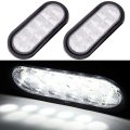 2x 6 In Oval Trailer Tail Lights Clear Waterproof Side Marker Clearance For Truck Rv Bus And Heavy Duty Vehicle Surface Mount 