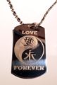 Chinese Calligraphy Character Love Forever Yin Yang Logo Symbols Military Dog Tag Luggage Key Chain Metal Necklace 