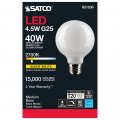 Satco 6pk 4 5w G25 Globe Led 2700k E26 Medium Base White Dimmable 40w Equiv