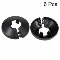 Uxcell 15mm Pipe Cover Decoration Pp Plastic Water Escutcheon Black 6pcs