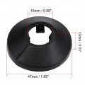 Uxcell 15mm Pipe Cover Decoration Pp Plastic Water Escutcheon Black 6pcs