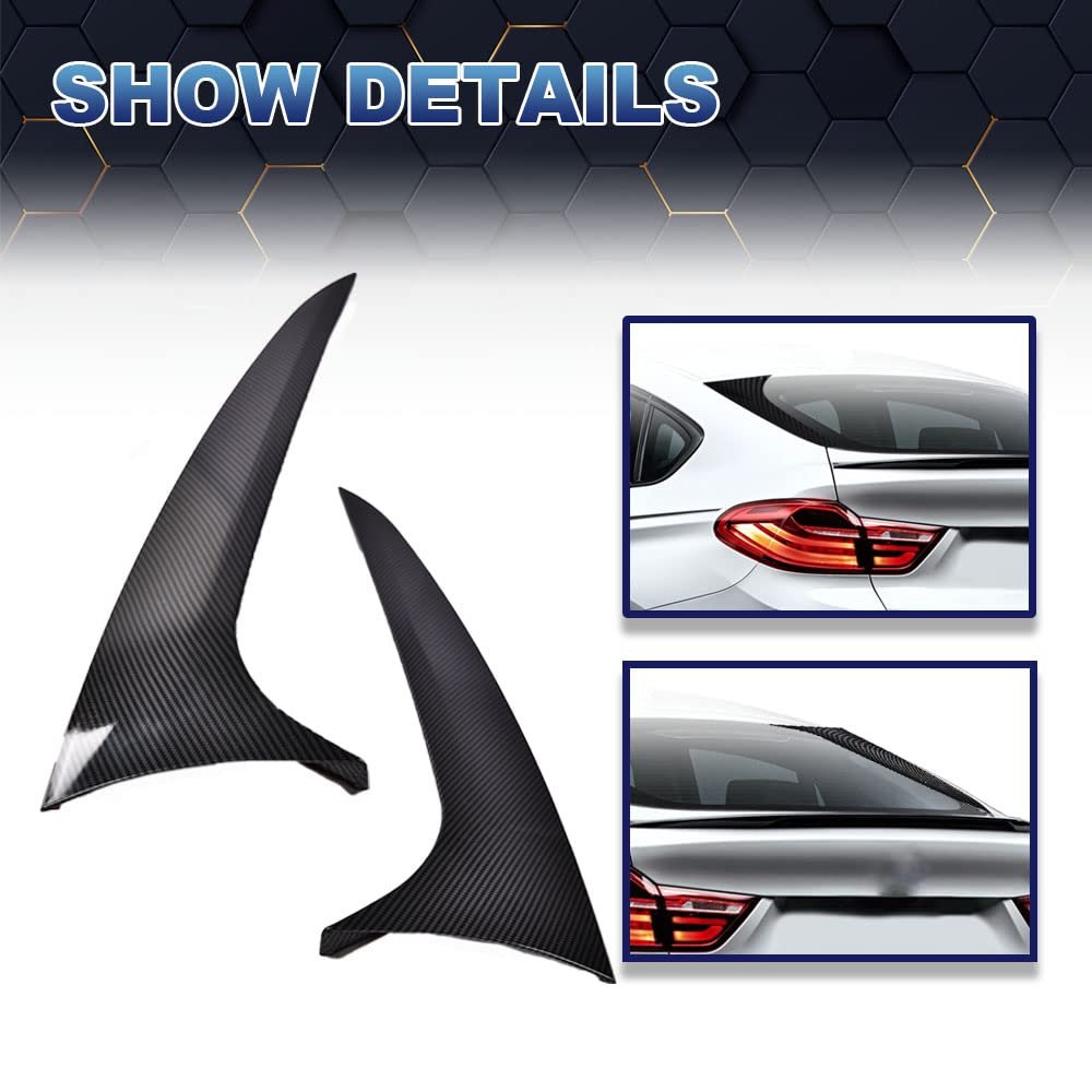 Rear Window Spoiler Splitter Side Wing Trim For 2018 2021 Bmw X4 G02 Carbon Fiber Style Black Abs Plastic Self Adhesive Pair
