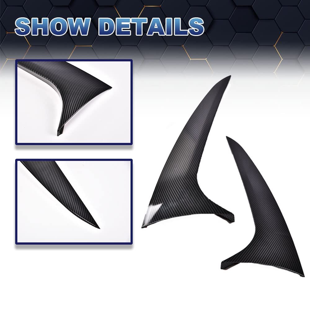 Rear Window Spoiler Splitter Side Wing Trim For 2018 2021 Bmw X4 G02 Carbon Fiber Style Black Abs Plastic Self Adhesive Pair
