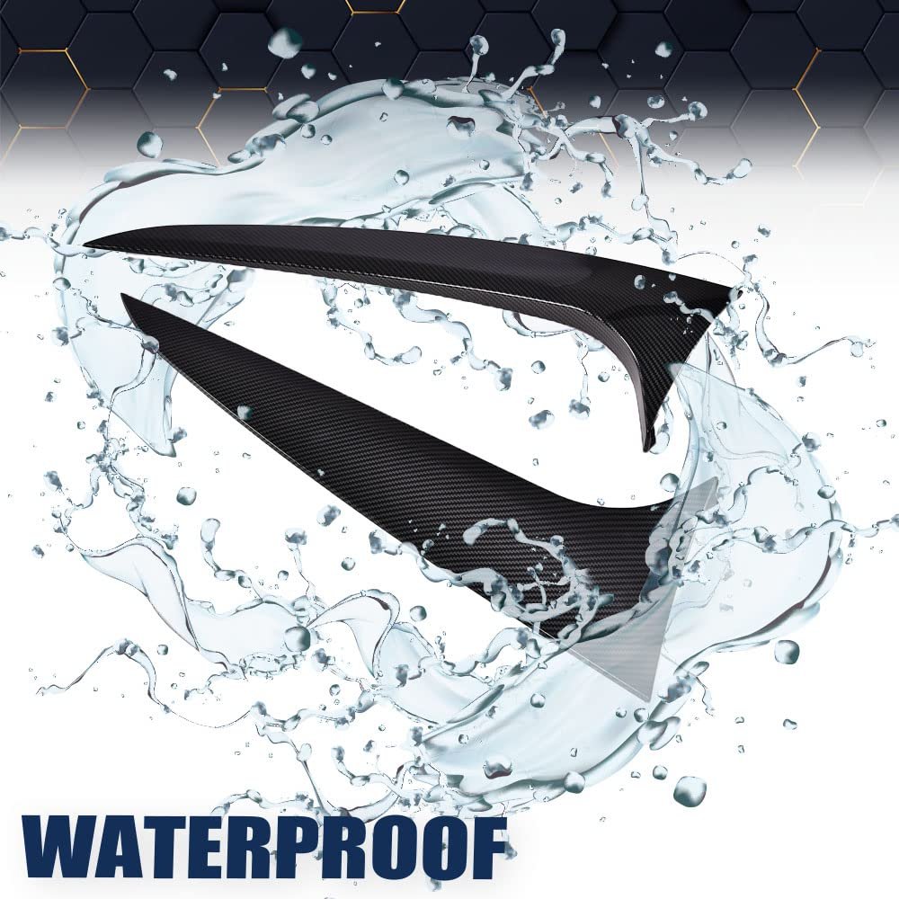 Rear Window Spoiler Splitter Side Wing Trim For 2018 2021 Bmw X4 G02 Carbon Fiber Style Black Abs Plastic Self Adhesive Pair