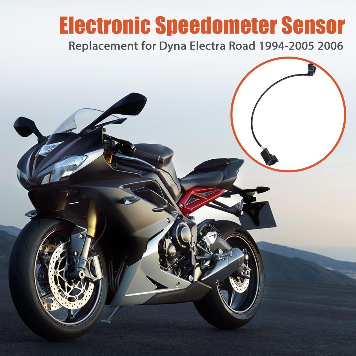 Electronic Speedometer Sensor 5 Speed Transmission For Dyna Electra Road 1994 2006 Replacement 74420 94c Black